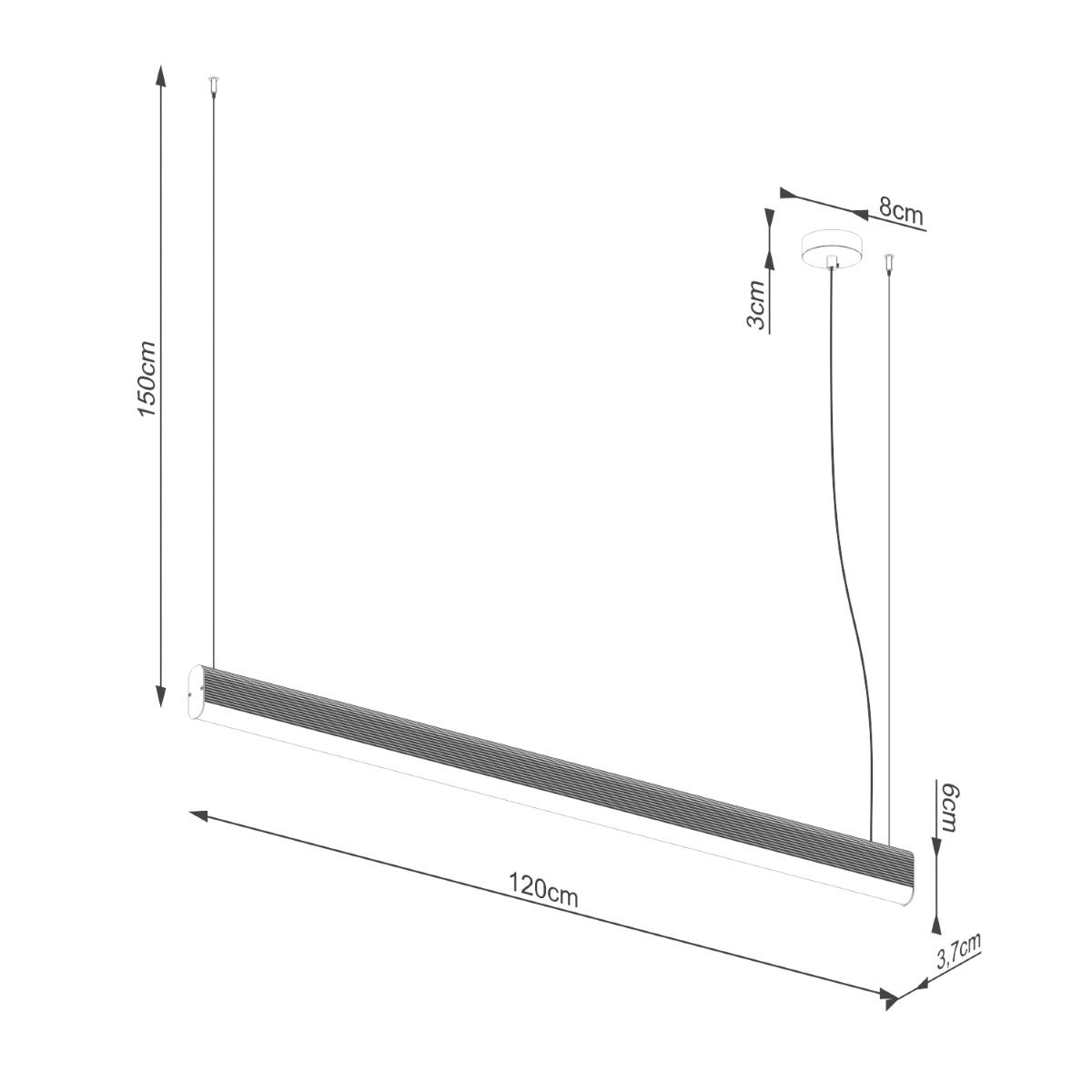 Lampa wisząca FARGE czarna LED 4000K 150x8x120cm nowoczesna LED do salonu nr. 9