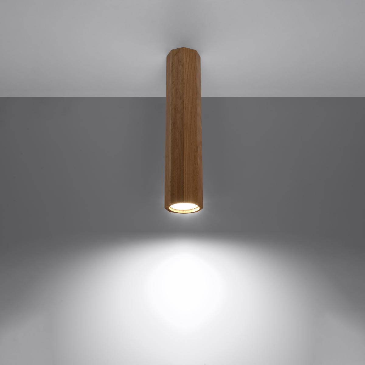 Plafon ZEKE 30 dąb 30x6x6cm nowoczesna lampa GU10 do salonu  nr. 3