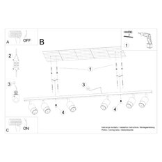 Plafon NERO 6 czarny/złoty 18x5x117cm nowoczesna lampa GU10 do salonu - Miniaturka zdjęcia nr 5