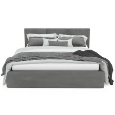 Łóżko tapicerowane do sypialni basic 120x200x88 cm łóżko podwójne z pojemnikiem szare - Miniaturka zdjęcia nr 11