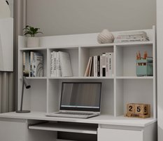 Nadstawka do biurka 70x128x18 cm regał na książki dokumenty biała - Miniaturka zdjęcia nr 2