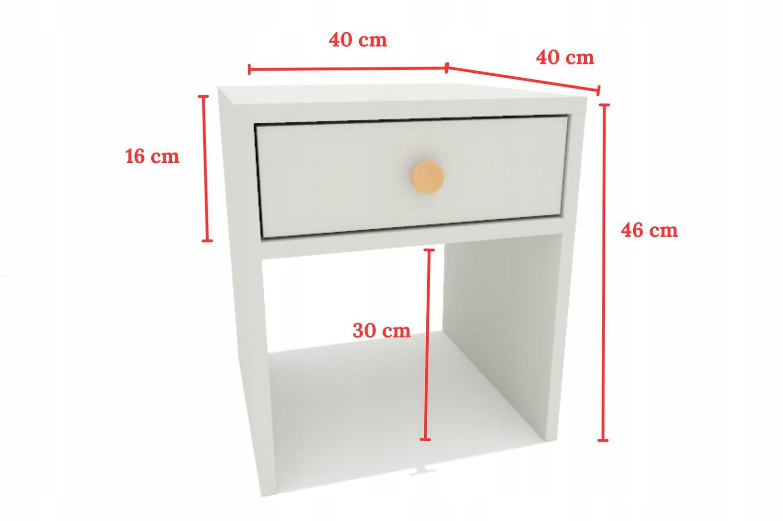Szafka nocna MONODIS 40x46x40 cm do sypialni biała front czarny nr. 6
