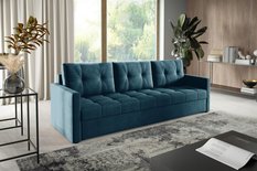 Kanapa IVIO 230x87x86 cm sofa z funkcją spania rozkładana velvet welur beżowa do salonu - Miniaturka zdjęcia nr 12