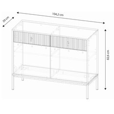 Komoda Maggiore 104 cm do sypialni czarny złoty - Miniaturka zdjęcia nr 7