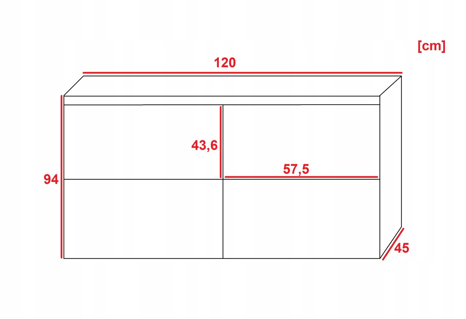 Komoda LAMANILO 120x94x45 cm z lamelami przesuwna do salonu szary/dąb craft nr. 3