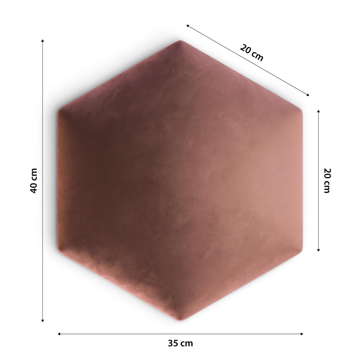 Panele tapicerowane  35x40 cm hexagon magic velvet brudny róż nr. 5
