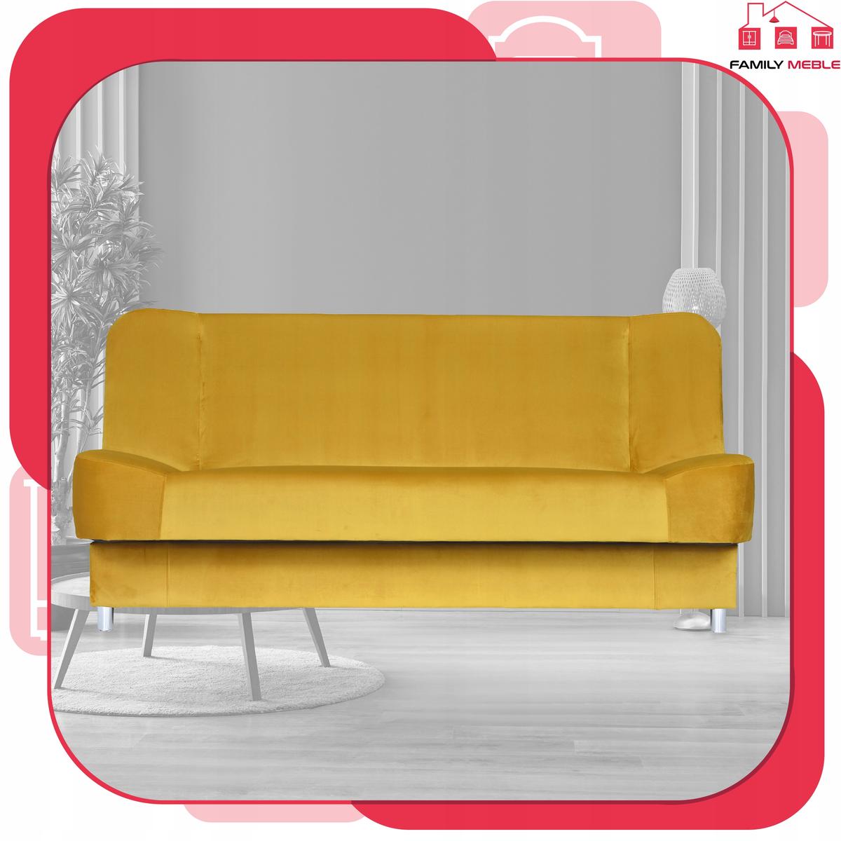 Wersalka SARA 200x95 cm żółta rozkładana kanapa z pojemnikiem sofa do salonu Royal nr. 2