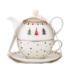 Filiżanka z dzbankiem świąteczny zestaw Tea For One Modern Tree 400 ml - Miniaturka zdjęcia nr 6