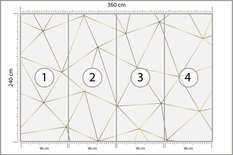 Fototapeta Do Sypialni Złoty Wzór GEOMETRYCZNY Abstrakcja Efekt 3D - Miniaturka zdjęcia nr 2