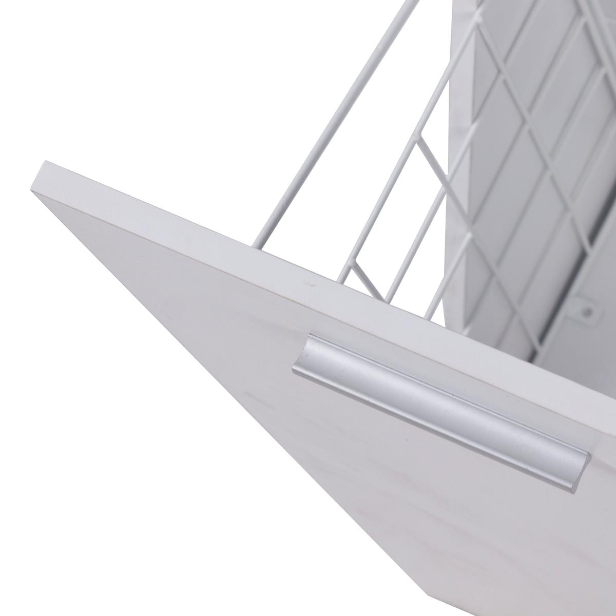 Szafka łazienkowa słupek LUBA I 174×30×30 cm z szafkami i półkami oraz koszem do łazienki biała nr. 11