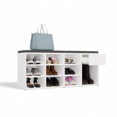 Szafka na obuwie TALLIN 49x110x35 cm do przedpokoju biała - Miniaturka zdjęcia nr 12