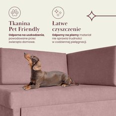 Narożnik dziecięcy Viluś 108x81x78 cm sofa jednoosobowa do pokoju salonu z funkcją spania i przechowywania dla dzieci różowy - Miniaturka zdjęcia nr 16