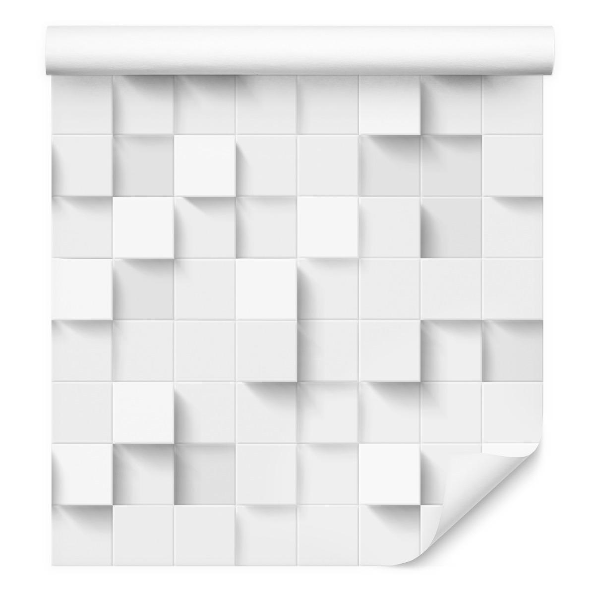 Tapeta, Kwadraty, Geometryczne wzory 3D, dekor do Salonu