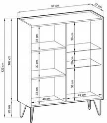 Witryna WT97 system HARMONY czarny grafit / marmur royal - Miniaturka zdjęcia nr 4