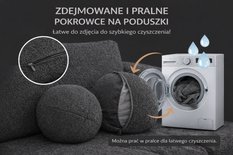 Kanapa z funkcją spania Mediolan 250x112x90 cm LOOP rozkładana trzyosobowa sofa ciemnoszara - Miniaturka zdjęcia nr 3