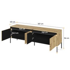 Szafka Rtv Trend 167 cm do salonu z szufladami dąb - Miniaturka zdjęcia nr 4