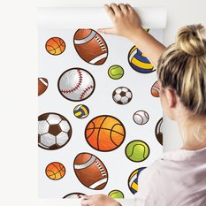 Tapeta dla Chłopca SPORT Kolorowe Piłki Siatkówka  - Miniaturka zdjęcia nr 4