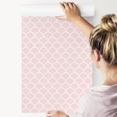 Tapeta GEOMETRYCZNA Do Salonu Różowe Wzory Ozdoba 53x1000  - Miniaturka zdjęcia nr 4