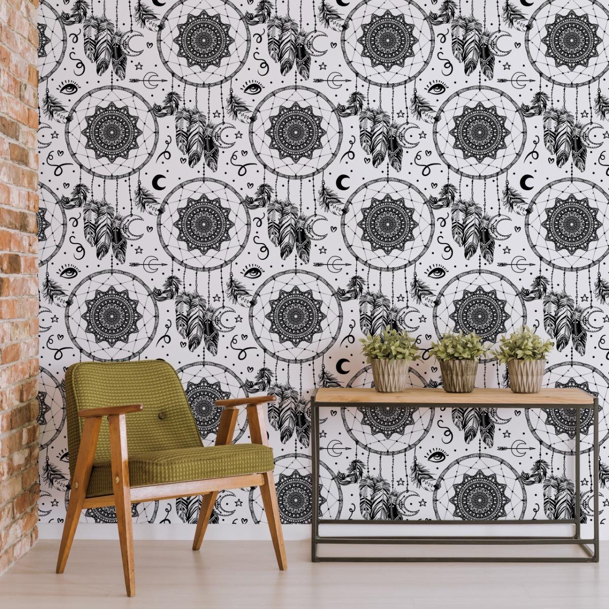 Tapeta W Rolce Łapacz Snów Styl BOHO Pióra Ozdoba  nr. 3