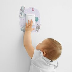 Naklejka Pod Kontakt Do Pokoju Dzieci Króliczki 20x20 Kropki Groszki Chmury Motyl - Miniaturka zdjęcia nr 5