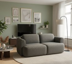 Kanapa rozkładana ITALY 253x110x82 cm sofa z funkcją spania tkanina LOOP ciemnoszara - Miniaturka zdjęcia nr 3
