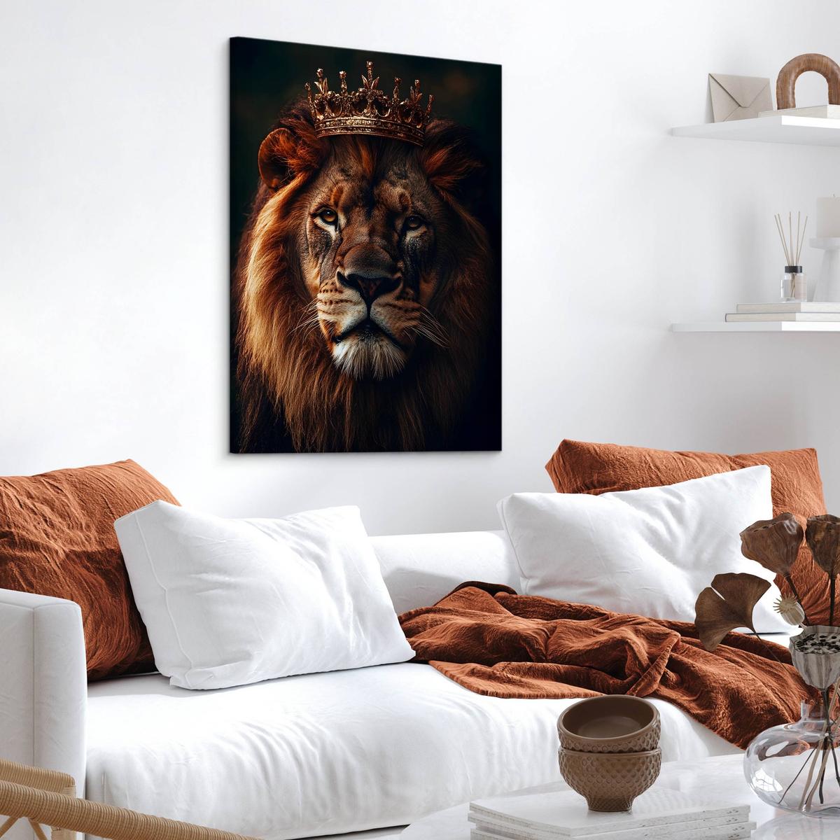 Obraz Na Płótnie Dostojny Lew W Koronie 20x30 Dekoracja Abstrakcyjna nr. 4