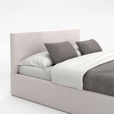 Łóżko tapicerowane do sypialni 180x200x88 cm podwójne z pojemnikiem basic kremowe - Miniaturka zdjęcia nr 12