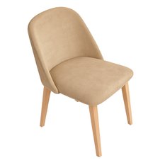 Krzesło drewniane AVERO 82x45x45 cm drewniane bukowe tapicerowane do jadalni buk jasny beżowe siedzenie  - Miniaturka zdjęcia nr 2