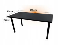 Biurko gamingowe model 1 Low 120x60x28 cm czarne taśma led do pokoju gracza - Miniaturka zdjęcia nr 3