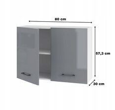 Szafka kuchenna wisząca górna  80x57x30 cm szary akryl połysk do zestawów  - Miniaturka zdjęcia nr 2