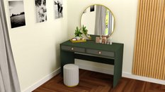 Toaletka biurko MONODIS 120x75x50 cm do sypialni butelkowa zieleń front szary - Miniaturka zdjęcia nr 2