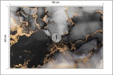 Fototapeta Do Salonu Czarno-Szary MARMUR Kamień Abstrakcja Dekoracja Ścienna - Miniaturka zdjęcia nr 2
