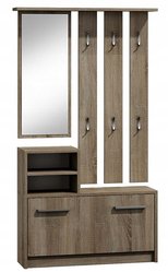 Garderoba GAR 85x180x24 cm szara imitacja betonu lustro wieszaki szafa do przedpokoju  - Miniaturka zdjęcia nr 4