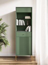 Witryna Iseo 54x180x39 cm smoke green z elementami naturalnego złota zielona do salonu i jadalni - Miniaturka zdjęcia nr 7