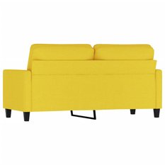 Sofa 158x77x80 cm 2-osobowa wygodna tapicerowana tkaniną jasnożółta do salonu - Miniaturka zdjęcia nr 5