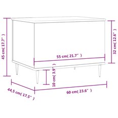 Stolik kawowy 60x44,5x45 cm z rozkładanym blatem ze schowkiem białe z połyskiem do salonu - Miniaturka zdjęcia nr 11