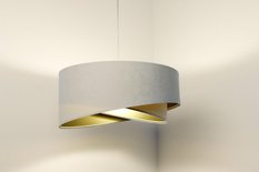 Lampa 45 cm do sypialni salonu wisząca asymetryczna kremowo-złota - Miniaturka zdjęcia nr 8