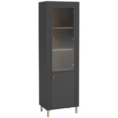 Witryna 60x40x193,6 cm Mossa z dwoma drzwiczkami czarny do salonu - Miniaturka zdjęcia nr 1