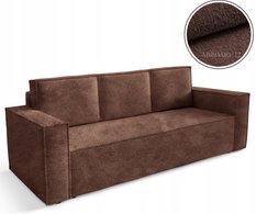 Kanapa CORDA 248x96x93 cm sofa z funkcją spania automat i pojemnik BOUCLE brązowa do salonu - Miniaturka zdjęcia nr 1