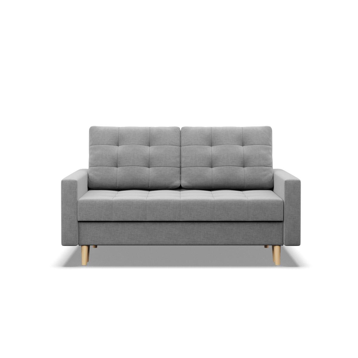 Sofa Elma 152x88x92 cm 2-osobowa skandynawska rozkładana z pojemnikiem na nóżkach do salonu kanapa jasna szara nr. 2