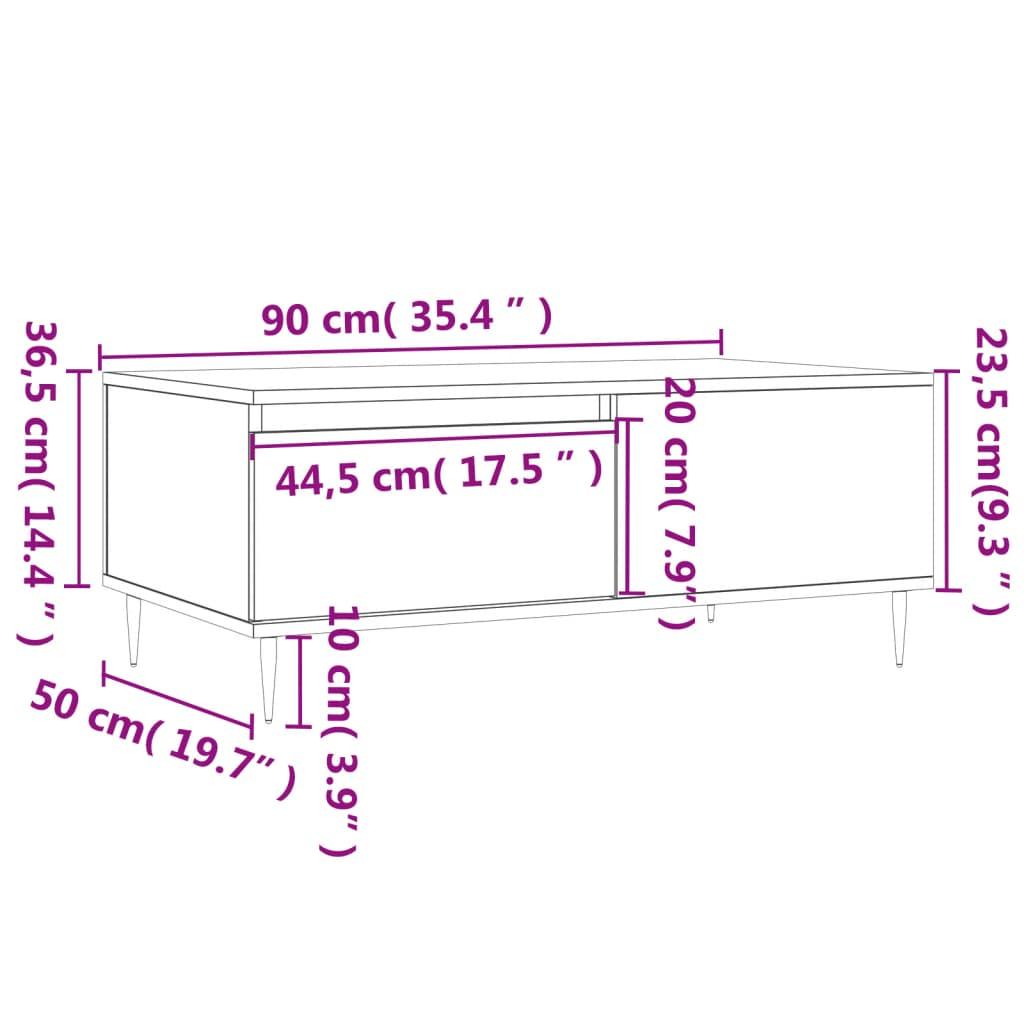 Stolik kawowy 90x50x36,5 cm z praktyczną szufladą dąb sonoma do salonu nr. 11