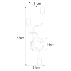 Kinkiet K-4946 KUGA 21x57x11 cm do salonu lub pokoju czarny/złoty - Miniaturka zdjęcia nr 3