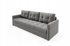 Kanapa IVIO 230x87x86 cm sofa z funkcją spania rozkładana velvet welur ciemnoszara do salonu - Miniaturka zdjęcia nr 4