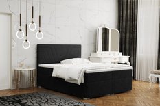 Łóżko CASTEL 160x200 cm z funkcją przechowywania i materacem do sypialni czarne