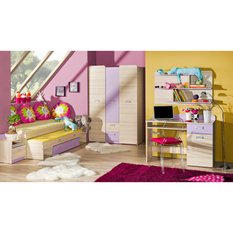 Szafka 45x40x144 cm Lorento z dwoma drzwiczkami szufladą i półką jesion coimbra fiolet  do pokoju lub salonu czy sypialni - Miniaturka zdjęcia nr 5