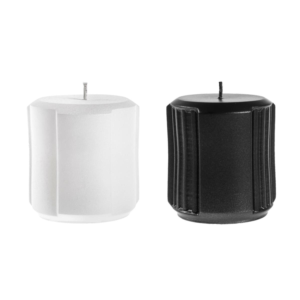 Świeca Rolls set of 2 White + Black Metallic nr. 5