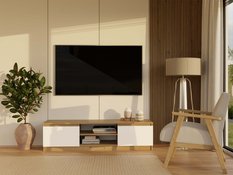Szafka RTV Malwa 36x140x40 cm do salonu dąb artisan biel - Miniaturka zdjęcia nr 12