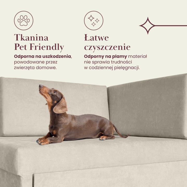 Narożnik Viluś 108x81x78 cm sofa jednoosobowa do pokoju salonu z funkcją spania i przechowywania dla dzieci beżowy nr. 8