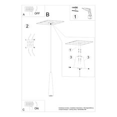 Lampa wisząca SULA 1 naturalne drewno 120x8x8cm nowoczesna G10 do salonu - Miniaturka zdjęcia nr 5