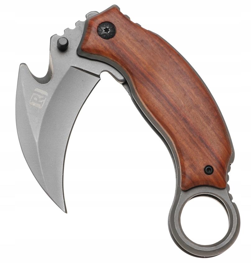 Nóż myśliwski 17 cm / 6 cm scyzoryk karambit składany turystyczny survivalowy brązowy nr. 3